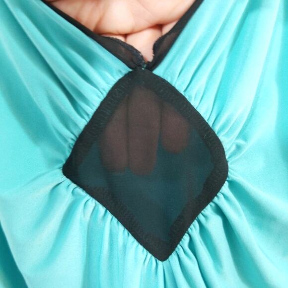 Blossom Intimates teal & sheer chiffon nightie XL - Picture 2 of 6